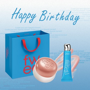 快速出貨【fwee】生日快樂🎂唇頰兩用布丁膏+瞬間水潤唇部精華(附提袋)