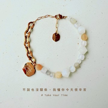 【Whisper】Take Your Time 不勉強｜月光石瑪瑙手環 (生日禮物/閨蜜禮物/聖誕禮物)
