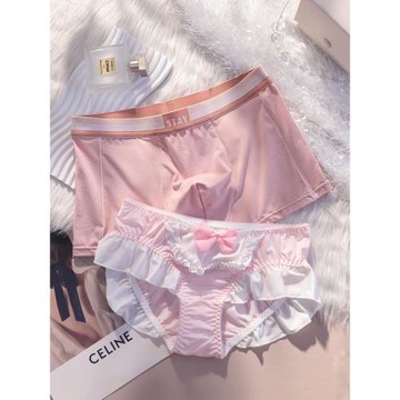 2條裝情侶內褲一男一女性感純欲風可愛趣味輕奢內衣夫妻雙人套裝