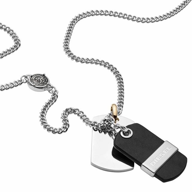 ディーゼル DIESEL メンズ ネックレス アクセサリー ペンダント レザー ...