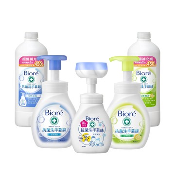 【蝦皮直營】Biore 抗菌洗手慕絲 自然清香/沁檸橙香/花型泡泡 瓶裝280ml/補充瓶450ml 洗手乳