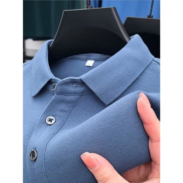 春季新款100%純棉長袖T恤男翻領POLO衫寬松休閑濮森保羅體恤衫潮