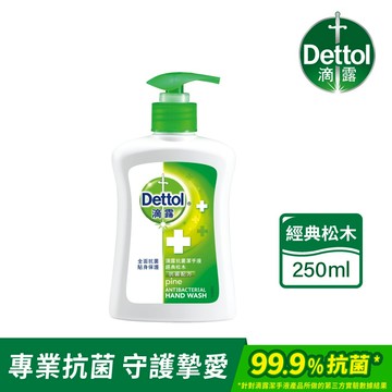 【Dettol 滴露】經典松木潔手液 洗手乳250ml x1瓶｜官方旗艦店