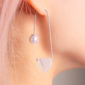 Crush 系列 I 貝殼心型 * 耳環 愛心 銀色 玫瑰金