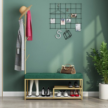 換鞋凳衣帽架 北歐換鞋凳軟包坐墊穿鞋櫃換鞋凳掛衣架一體家用門口簡約超窄鞋架『XY13081』