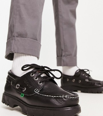 Kickers lennon boat shoes in black Exclusive to ASOS
