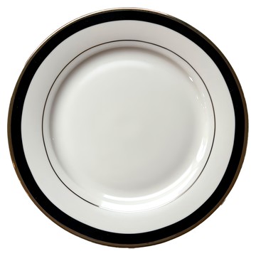 Homely Zakka 歐式輕奢黑金陶瓷餐盤 精緻餐具  206 x 206 x 17mm  1個  白色