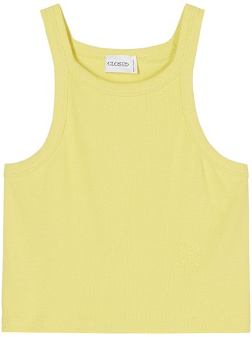 Closed - ribbed cropped tank top - women - Organic Cotton/Elastane - L - Yellow