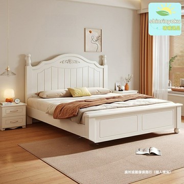 【環保實木】雙人床 實木床 歐式床 出租屋床 現代簡約 主臥婚床 1.8/1.5/1.2米可選 穩固耐用 經濟實惠
