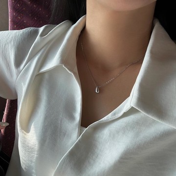 【ᴛᴏs】Be Here and Now 經典水滴型白金色項鍊 紐約風飾品