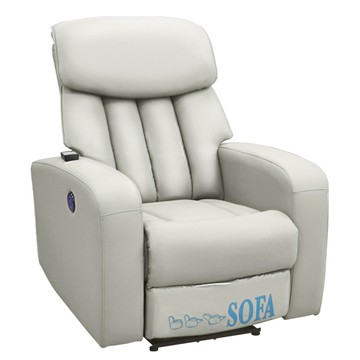 IHouse-富士山 立體支撐坐感 電動躺降+按摩+USB 貓抓皮沙發/休閒椅/單人躺椅古桐橙#627-7