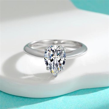 現貨+預購 頂級莫桑鑽石戒指925純銀戒指婚戒女鑽戒子求婚戒情人節禮物-2克拉水滴戒74lp67【獨家進口】【米蘭精品】