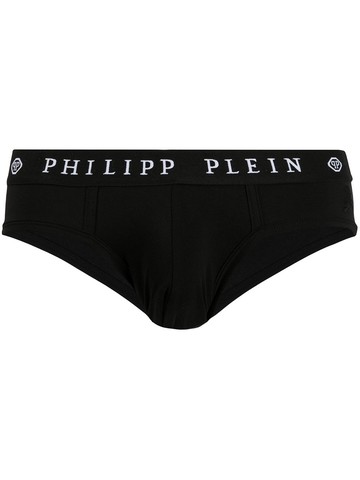 Philipp Plein - logo embroidered briefs - men - Cotton/Modal/Polyester/Spandex/Elastane - XXL - Black