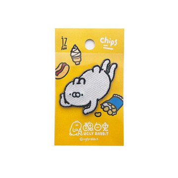 JzFun / 醜白兔 刺繡裝飾貼 (宅宅醜白兔)