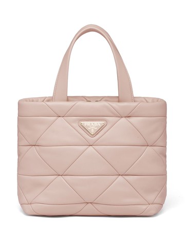 Prada - Prada System padded patchwork tote bag - women - Leather/Nylon - OS - Pink