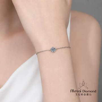 Alesai 艾尼希亞鑽石 1克拉 四爪鑽石手鍊 DVVS1 培育鑽石 3EX 車工