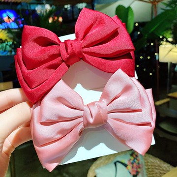 蝴蝶結發夾兒童發圈女童公主紅色寶寶夾子頭飾發卡頂夾發飾