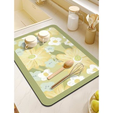 廚房臺面吸水墊軟硅藻泥瀝水墊桌面餐具干燥墊杯墊吧臺墊免洗餐墊