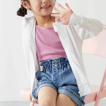 日本 devirock - 90%抗UV 輕薄透氣防曬連帽小外套-白