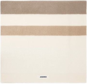 JACQUEMUS 灰白色 & 驼色 L'écharpe Arazzo 围巾