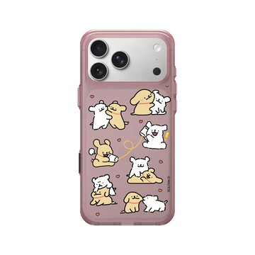 iPhone 17 Pro Max Clear (相機按鈕) 晶醺玫 - Maltese線條小狗 - 線條小狗相愛相殺的日常