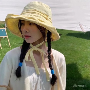 🔥臺灣出貨🔥棉麻遮陽帽日係春夏百搭顯臉小旅行太陽帽綁帶透氣大簷漁夫帽子女
