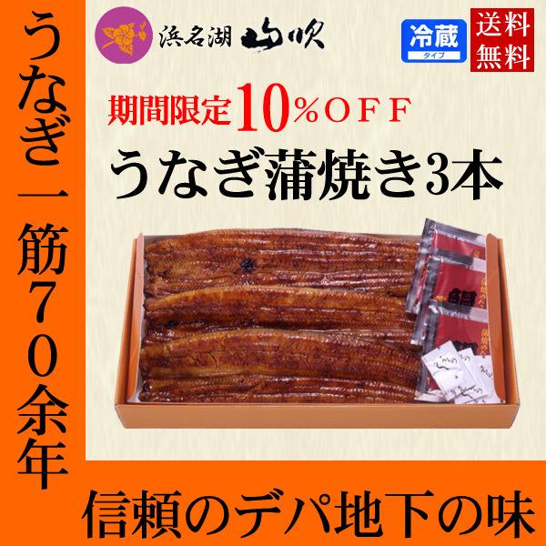 内祝い お返し ギフト 鰻屋 国産うなぎ長蒲焼３本ギフトセット 送料無料