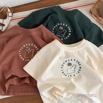 童裝男童短袖T恤卡通新品夏款兒童韓版寬鬆T恤上衣夏季炸街中小童短袖男童短袖T恤男童休閒短袖男童居家短袖卡通印花短袖