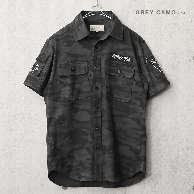 AVIREX アビレックス 6175093 S/S FATIGUE カーキ シャツ メンズ