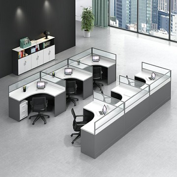 優樂悅~BD8034職員辦公桌屏風簡約員工辦公室電腦桌椅組合工位財務桌子【可開發票】 免運 辦公桌