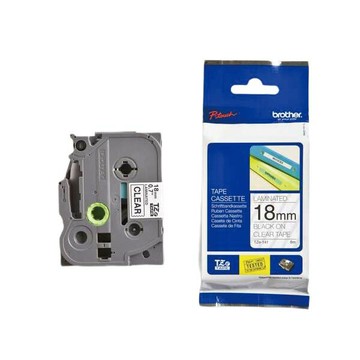 JP 兄弟牌 BROTHER 透明底黑字 18mmx8M 標準黏性護貝標籤帶/ 包 TZe-141｜領券最高折$220