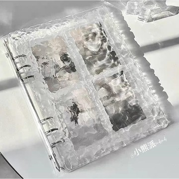 桃園出貨 正版透明水晶波紋卡冊亞克力A5活頁四宮格三寸愛豆拍立得追星小卡相冊收納冊活頁本