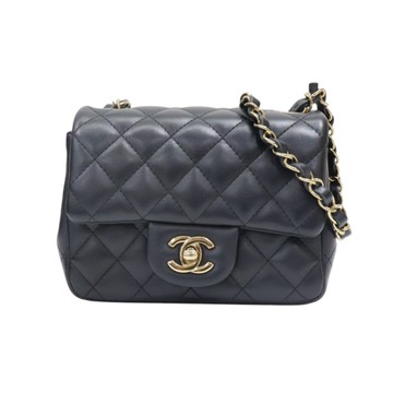 CHANEL 香奈兒 黑色羊皮 COCO Mini 肩背包 金扣 A35200 【二手名牌BRAND OFF】