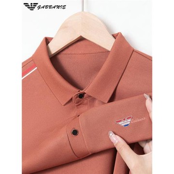 高端潮流品牌男士長袖t恤春秋季翻領刺繡打底polo衫男裝寬松衛衣