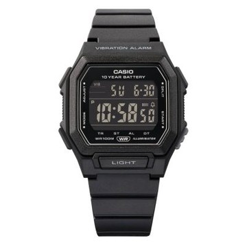 CASIO 卡西歐 CASIO卡西歐 十年電力 大螢幕 方形震動電子錶 W-738H-1B