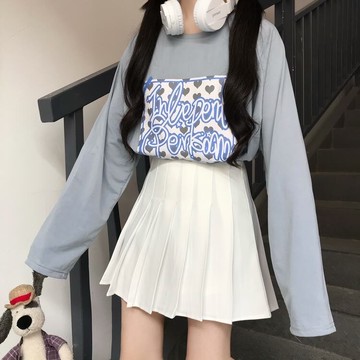 (有現貨)春夏日系軟妹百褶裙短裙女學生高腰防走光a字裙半身裙