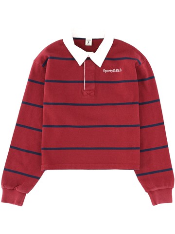 sporty & rich striped polo shirt with logo