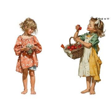 【4 月新品 2】08-127-0228 人物貼紙 鄉村女孩 B