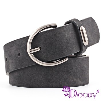 【Decoy】霧粉色調＊圓型扣寬版時尚皮帶/顏色可選