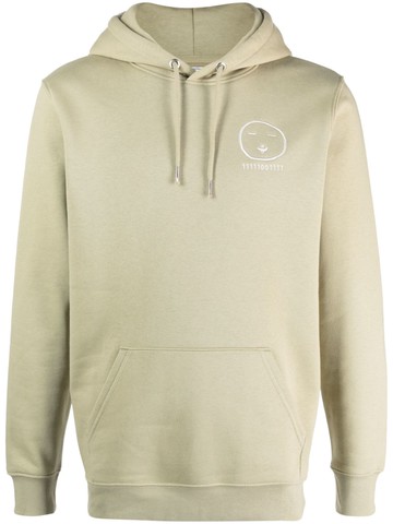 Société Anonyme - face-embroidered jersey hoodie - unisex - Cotton/Polyester - XS - Green