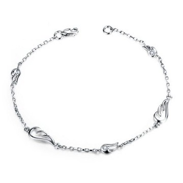 925純銀手鍊鑲鑽手環-優雅別緻天使之翼生日情人節禮物女飾品73ly5【獨家進口】【米蘭精品】