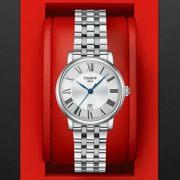 TISSOT天梭 CARSON系列 經典羅馬石英腕錶 30mm / T1222101103300