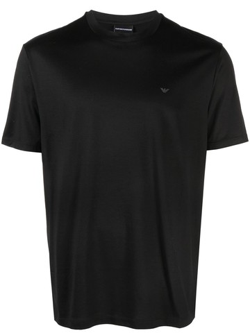 Emporio Armani - logo-print short sleeve T-shirt - men - Cotton/Lyocell - XXL - Black