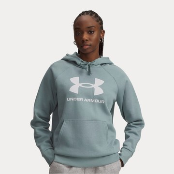 UA 女 Rival Fleece Big Logo 長袖帽T 人氣新品