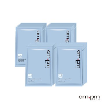 【ampm牛爾】1000分子玻尿酸超保濕面膜20片(維他命B3/深層補水)