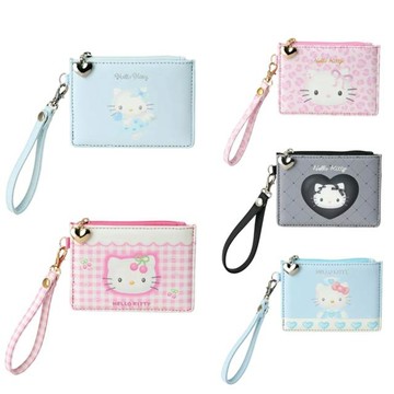 小禮堂 Sanrio 三麗鷗 Hello Kitty 皮質票卡零錢包 (變裝50周年)