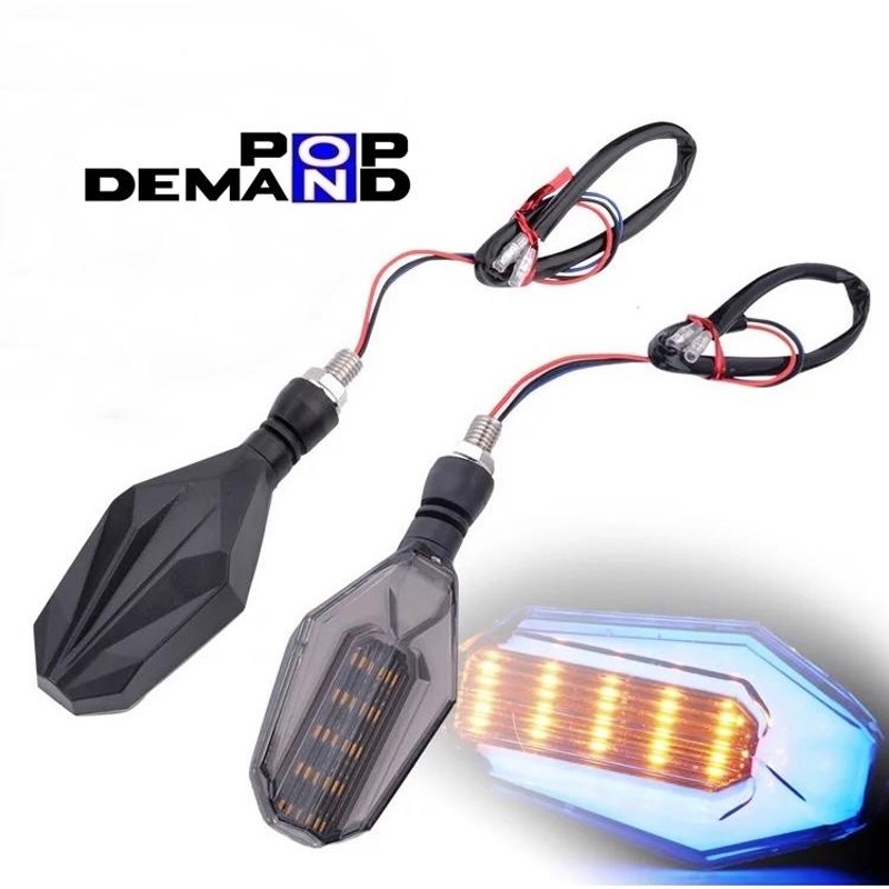 ◇即納◇汎用 12V オクタゴン LED ウインカー 青 1台分4個セット ...