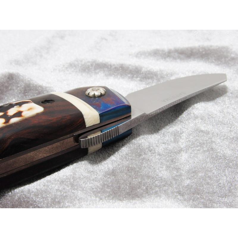 宮前 敏行 作 9103 カマ 2丁出 VG-10 アイアンウッド Toshiyuki Miyamae custom folding knife