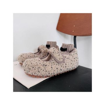 內增高瑪麗珍毛毛鞋女冬2025新款丑萌面包棉鞋魔術貼平底加絨單鞋