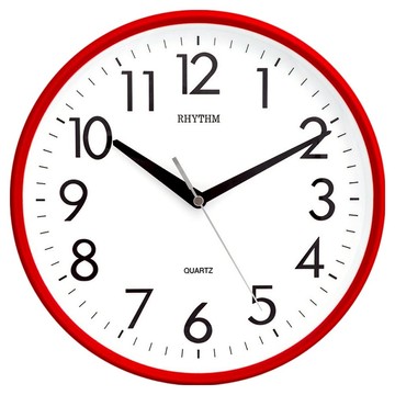 RHYTHM 日本麗聲時計 現代居家風格經典款掛鐘 10吋  玫瑰紅
